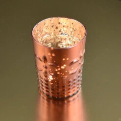 6 Pack | Fleur Mercury Glass Tealight Candle Holders (Rustic Copper Red) For Use With Tea Lights - For Home Decor, Parties And Wedding Decorations - Mercury Glass Votive Holders -Lights Decor Shop v41cpm 6pk fleur mercury tealight holders copper image 3