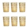 6 Pack | Vintage Mercury Glass Candle Holders (4-Inch, Fleur Design, Flower Motif, Gold) - For Home Decor, Party Decorations, And Wedding Centerpieces 2 6 Pack | Vintage Mercury Glass Candle Holders (4-Inch, Fleur Design, Flower Motif, Gold) - For Home Decor, Party Decorations, And Wedding Centerpieces -Lights Decor Shop v41gd 6pk mercury vase or flower gold