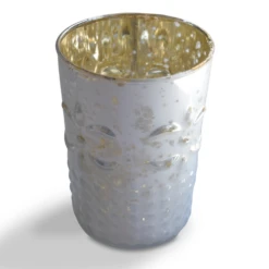 6 Pack | Mercury Glass Tealight Candle Holders (3-Inch, Fleur Design, Pearl White) For Use With Tea Lights -Lights Decor Shop v41pr 5ae93558 c8d7 4291 b620 378b1ccb9207