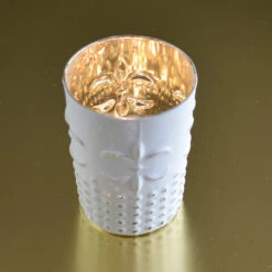 BLOWOUT Fleur Mercury Glass Tealight Holder - Antique White For Tea Lights - For Home Decor, Parties, Wedding Decorations - Mercury Glass Votive Holders -Lights Decor Shop v41qwh fleur mercury glass tealight holder white image 2