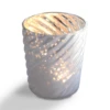 BLOWOUT Mercury Glass Candle Holder (3-Inch, Grace Design, Pearl White) - For Use With Tea Lights - For Home Décor, Parties And Wedding Decorations