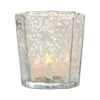 Vintage Mercury Glass Candle Holder (2.75-Inch, Patricia Design, Silver)