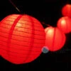 8" Valentine's Day Red Paper Lantern String Light COMBO Kit (12 FT, EXPANDABLE, White)