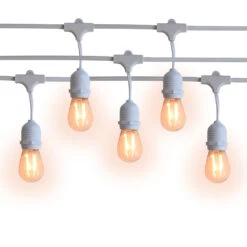 (Cord Only) 48 Suspended Socket SJTW Outdoor Commercial DIY String Light 102 FT White Cord W/ E26 Medium Base, Weatherproof 17 (Cord Only) 48 Suspended Socket SJTW Outdoor Commercial DIY String Light 102 FT White Cord W/ E26 Medium Base, Weatherproof -Lights Decor Shop whiteoutdrop2 1