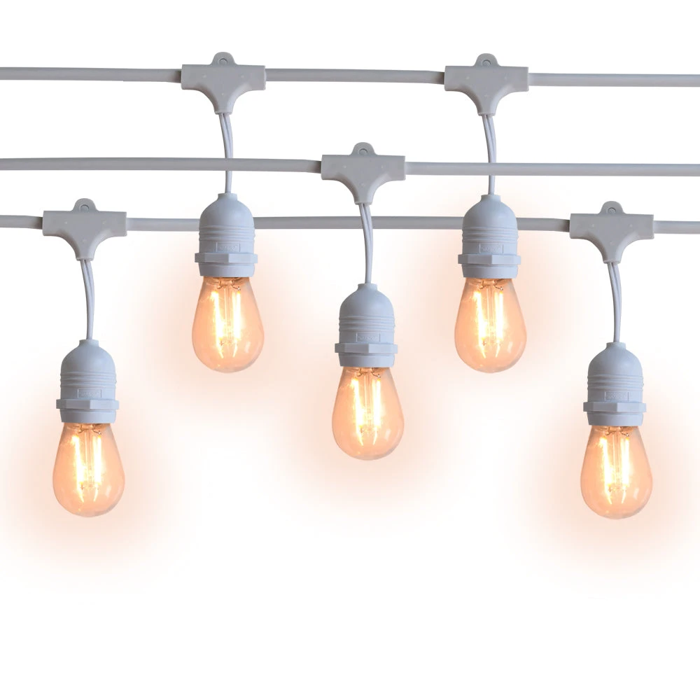 (Cord Only) 48 Suspended Socket SJTW Outdoor Commercial DIY String Light 102 FT White Cord W/ E26 Medium Base, Weatherproof 8 (Cord Only) 48 Suspended Socket SJTW Outdoor Commercial DIY String Light 102 FT White Cord W/ E26 Medium Base, Weatherproof - Image 6