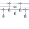 (Cord Only) 10 Suspended Socket SJTW Outdoor Commercial DIY String Light 21 FT White Cord W/ E26 Medium Base, Weatherproof