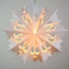 Quasimoon Pizzelle Paper Snowflake Lantern (20-Inch, White, Winter Angel Snowflake Design) - Great With Or Without Lights - Holiday Snowflake Decorations -Lights Decor Shop winter snowflake paper star lantern angel