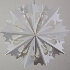 Quasimoon Pizzelle Paper Snowflake Lantern (20-Inch, White, Winter Angel Snowflake Design) - Great With Or Without Lights - Holiday Snowflake Decorations -Lights Decor Shop winter snowflake paper star lantern angel image 3