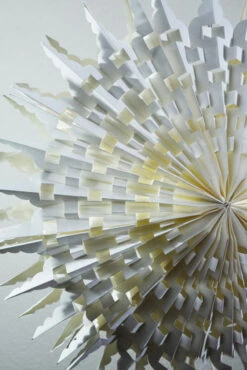 24" White Winter Fractal Christmas Holiday Snowflake Paper Star Lantern, Hanging -Lights Decor Shop winter snowflake paper star lantern fractal image 3