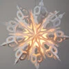 Pizzelle Paper Snowflake Lantern (24-Inch, White, Winter Frozen Snowflake Design)
