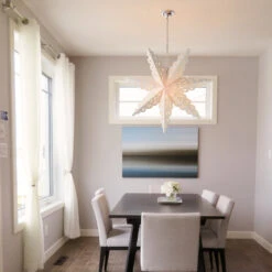 Quasimoon Pizzelle Paper Snowflake Lantern (24-Inch, White, Holiday Spirit Snowflake Design) - Great With Or Without Lights - Holiday Snowflake Decorations 10 Quasimoon Pizzelle Paper Snowflake Lantern (24-Inch, White, Holiday Spirit Snowflake Design) - Great With Or Without Lights - Holiday Snowflake Decorations -Lights Decor Shop winter snowflake paper star lantern holiday spirit image 3