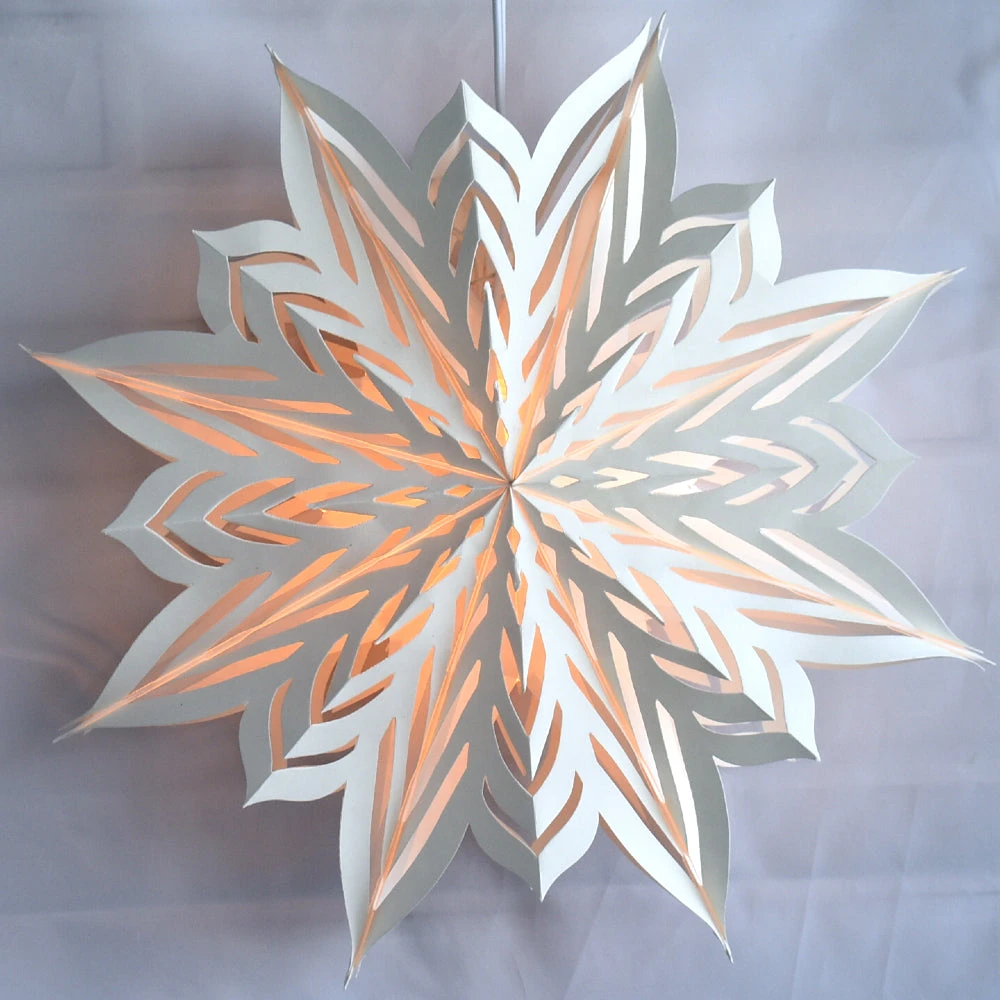 Quasimoon Pizzelle Paper Snowflake Lantern (18-Inch, White, Raffica Snowflake Design) - Great With Or Without Lights - Holiday And Snowflake Decorations 3 Quasimoon Pizzelle Paper Snowflake Lantern (18-Inch, White, Raffica Snowflake Design) - Great With Or Without Lights - Holiday And Snowflake Decorations