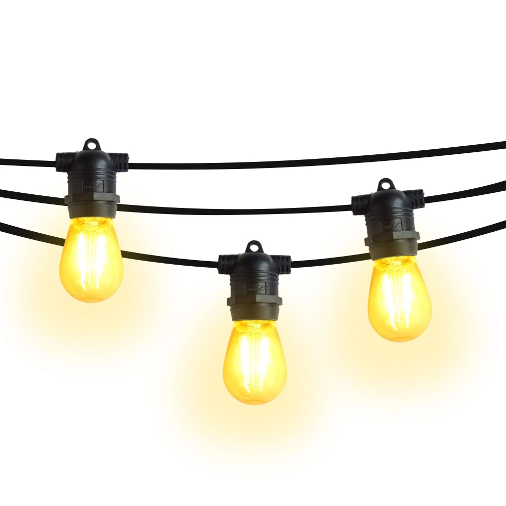 24 Socket Multi-Color Outdoor Commercial String Light Set, 54 FT Black Cord W/ 2-Watt Shatterproof LED Bulbs, Weatherproof SJTW 17 24 Socket Multi-Color Outdoor Commercial String Light Set, 54 FT Black Cord W/ 2-Watt Shatterproof LED Bulbs, Weatherproof SJTW - Image 15