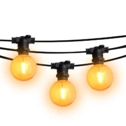 50 Socket Multi-Color Socket Outdoor Commercial String Light Set, 54 FT Black Cord W/ 1-Watt Shatterproof LED Bulbs, Weatherproof 34 50 Socket Multi-Color Socket Outdoor Commercial String Light Set, 54 FT Black Cord W/ 1-Watt Shatterproof LED Bulbs, Weatherproof -Lights Decor Shop ylw blk lit 52b450ce cb71 401b a79d 84cdf2831b32